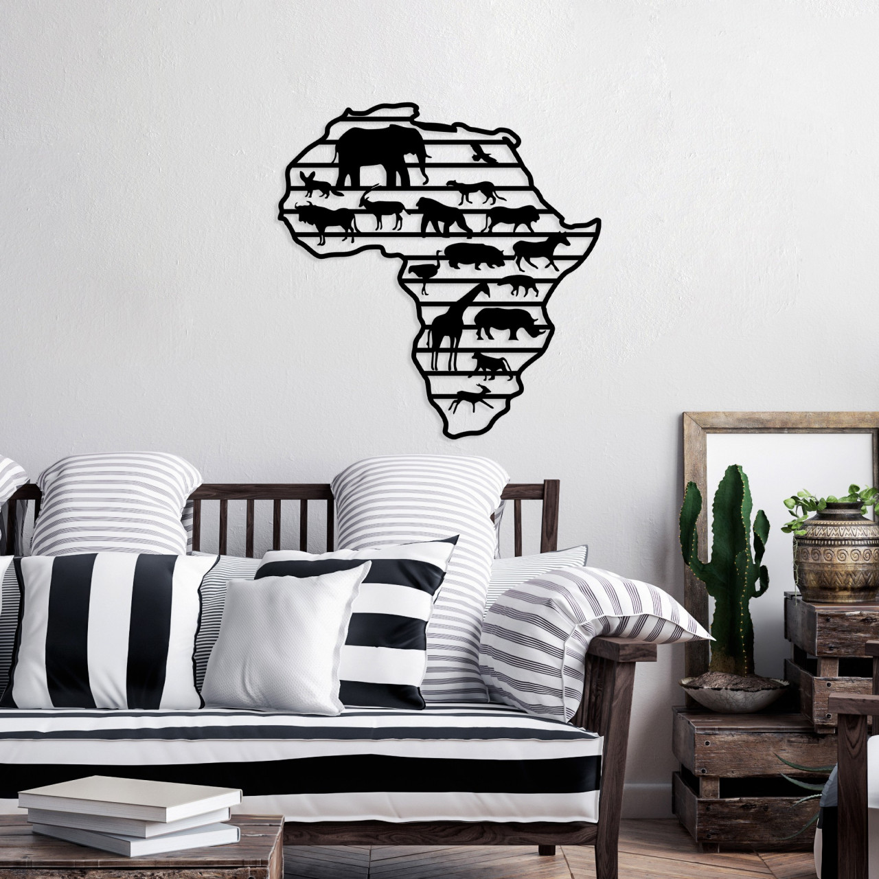 Poze Accesoriu decorativ de perete metalic African Animals