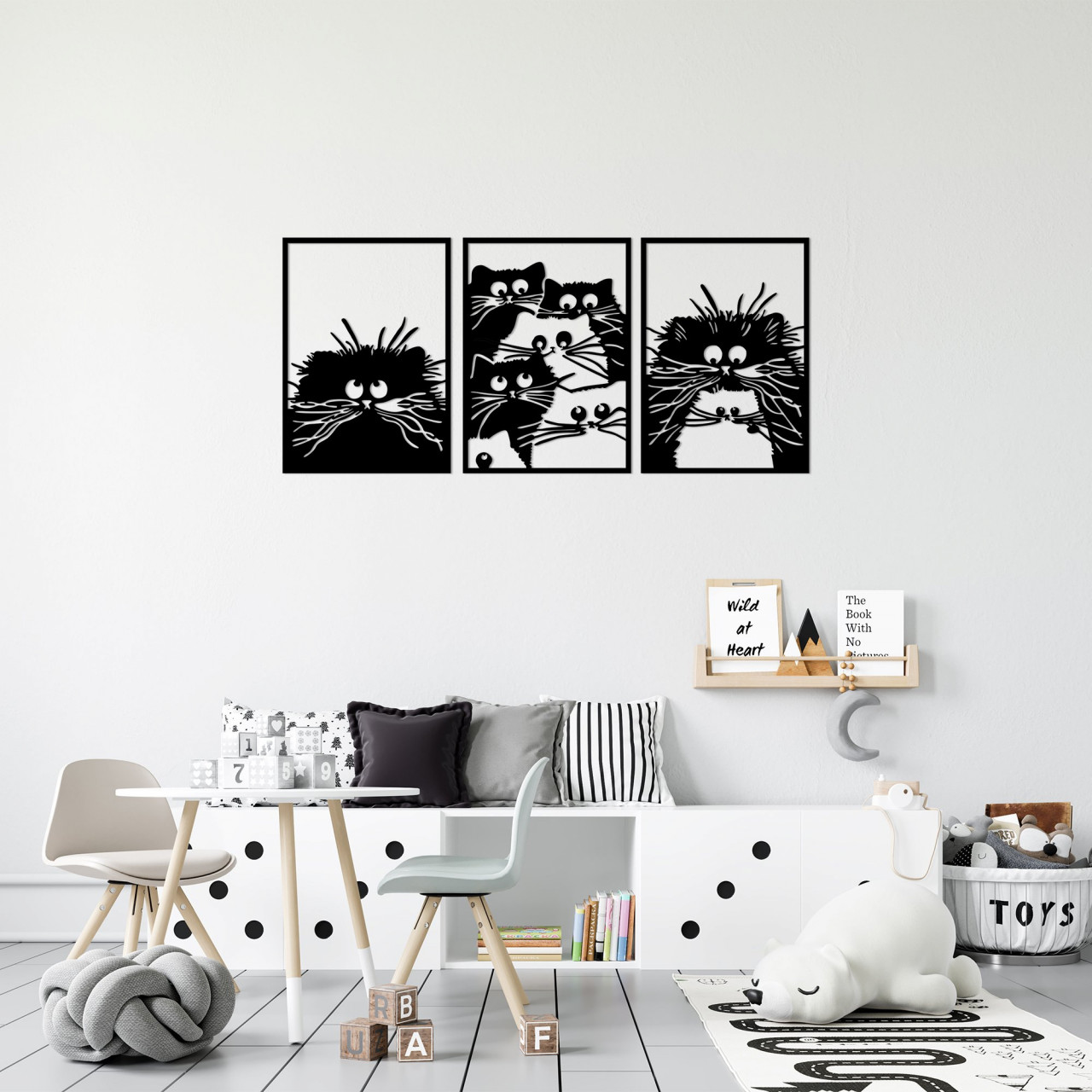 Poze Accesoriu decorativ de perete metalic Cats
