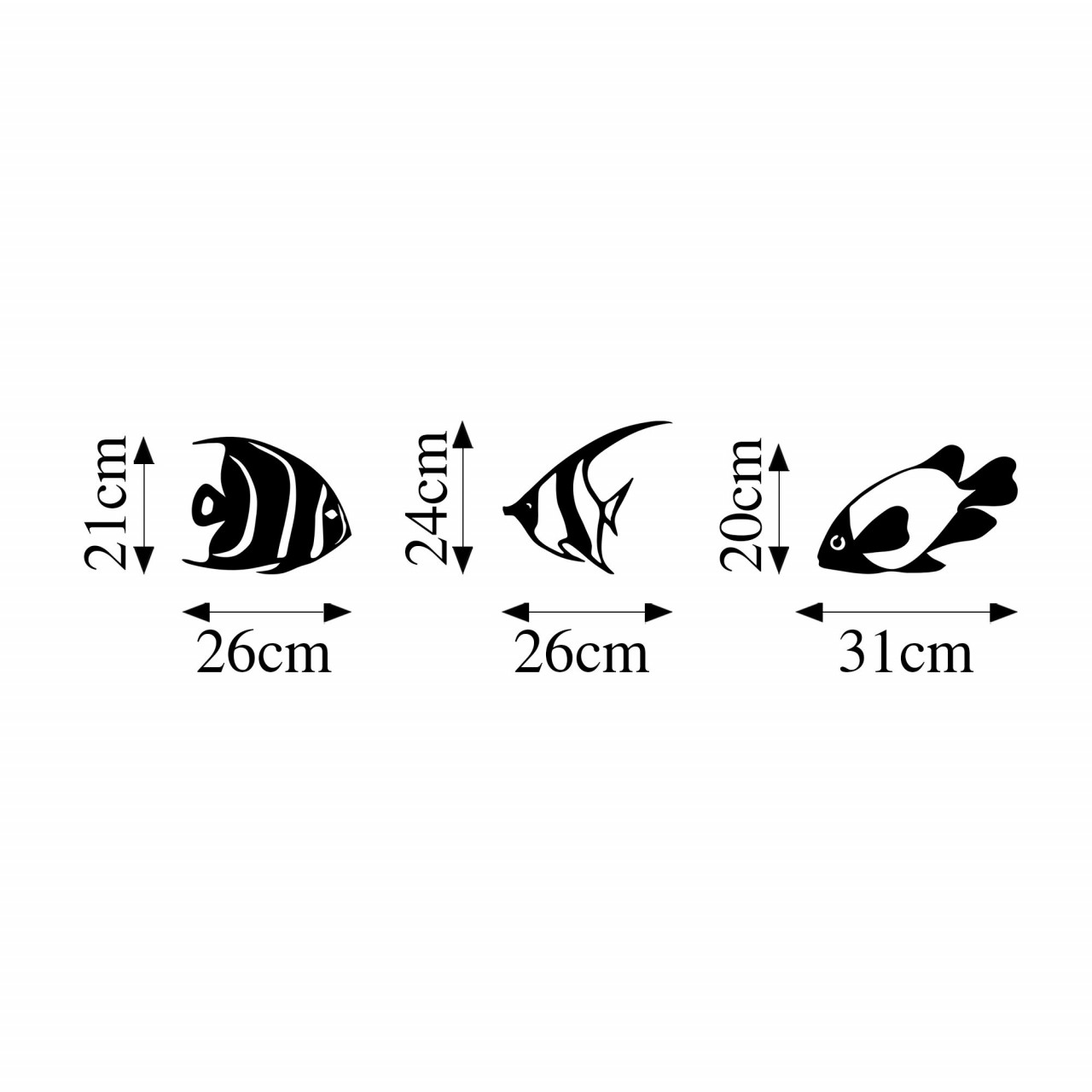 Poze Accesoriu decorativ de perete metalic Fishes - 300