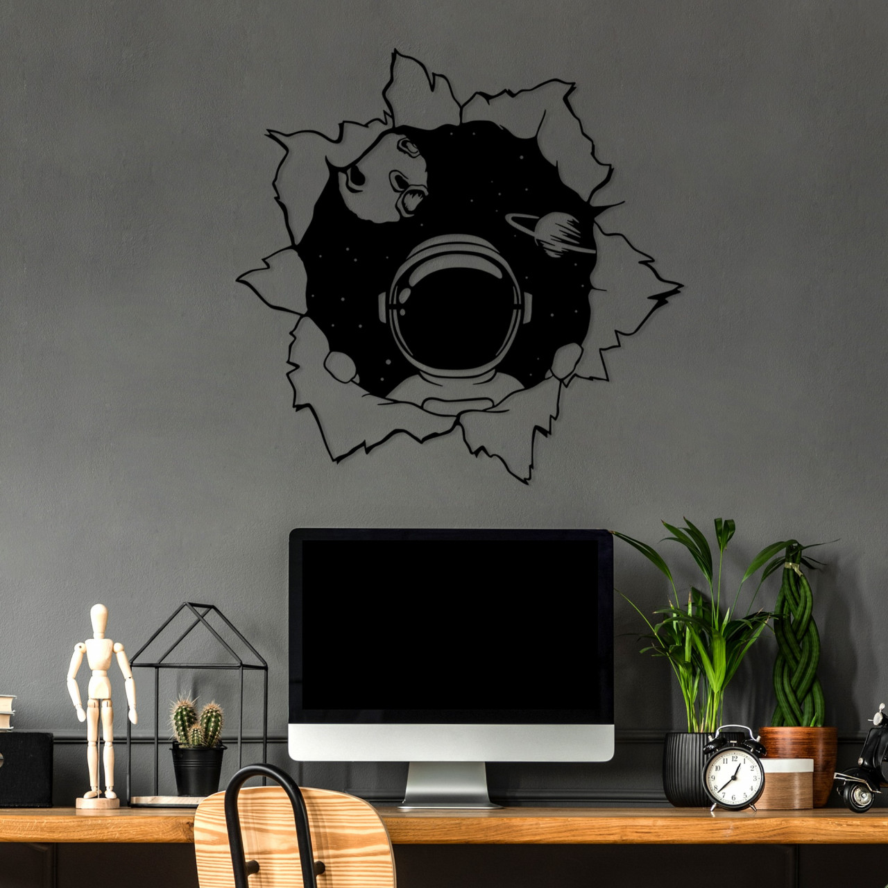 Poze Accesoriu decorativ de perete metalic Hello World