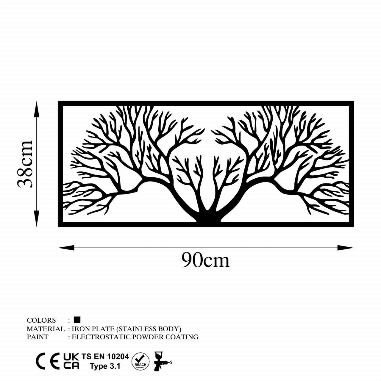 Poze Accesoriu decorativ de perete metalic Horn Tree