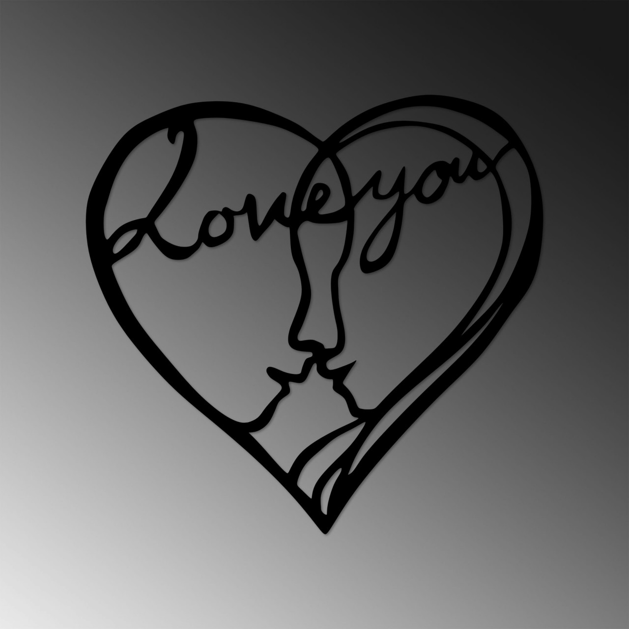 Poze Accesoriu decorativ de perete metalic I Love You