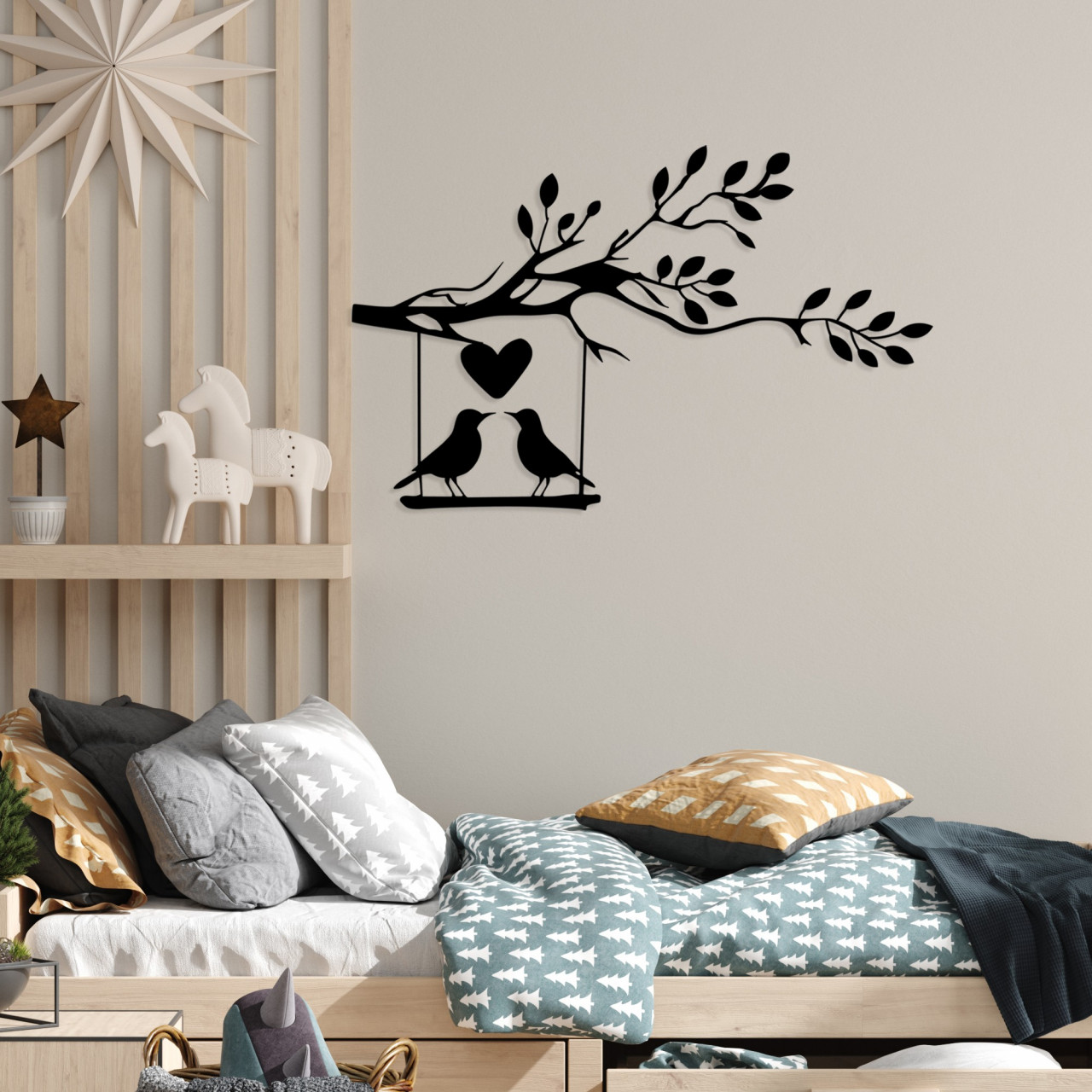 Poze Accesoriu decorativ de perete metalic Love of birds