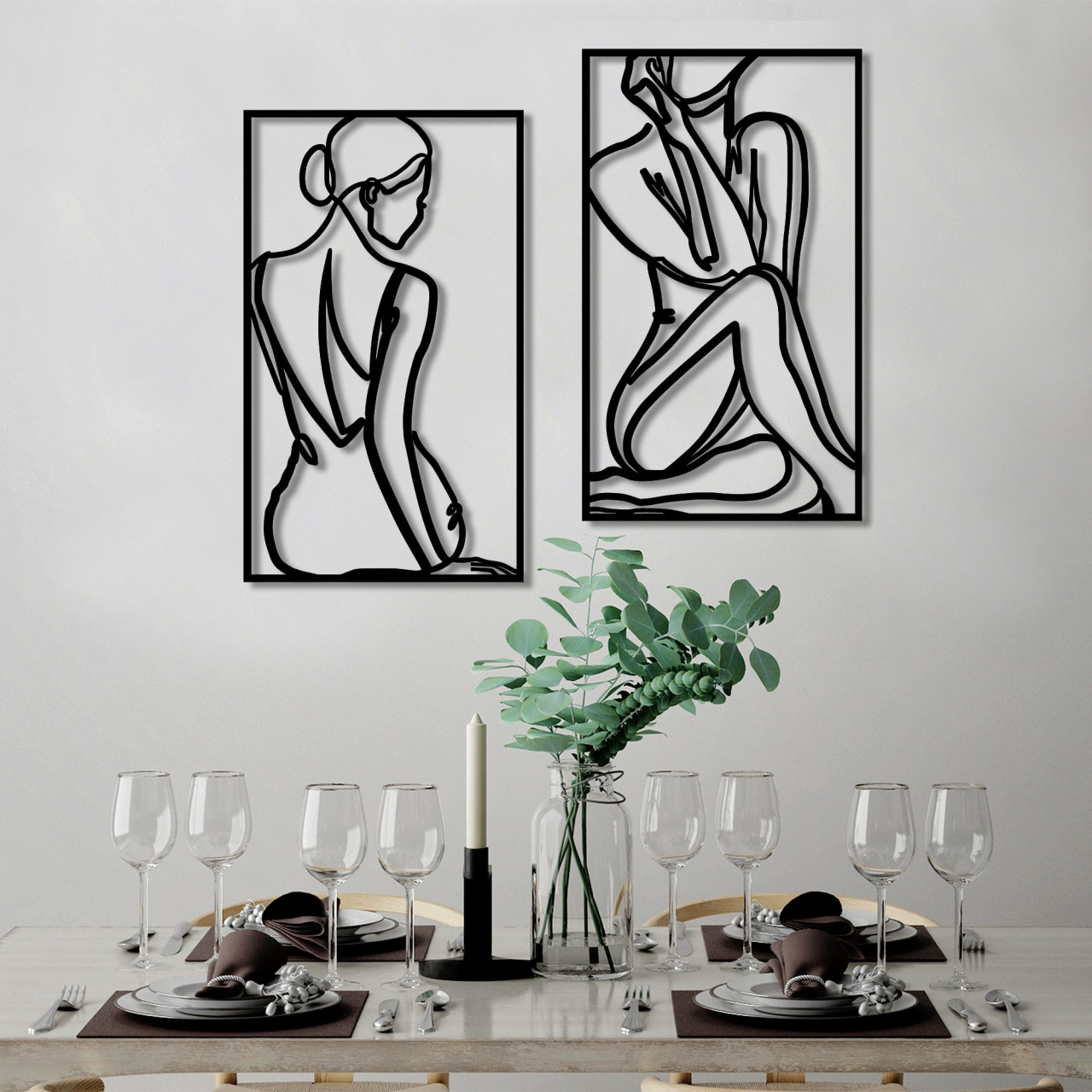 Poze Accesoriu decorativ de perete metalic Minimalist Female Body