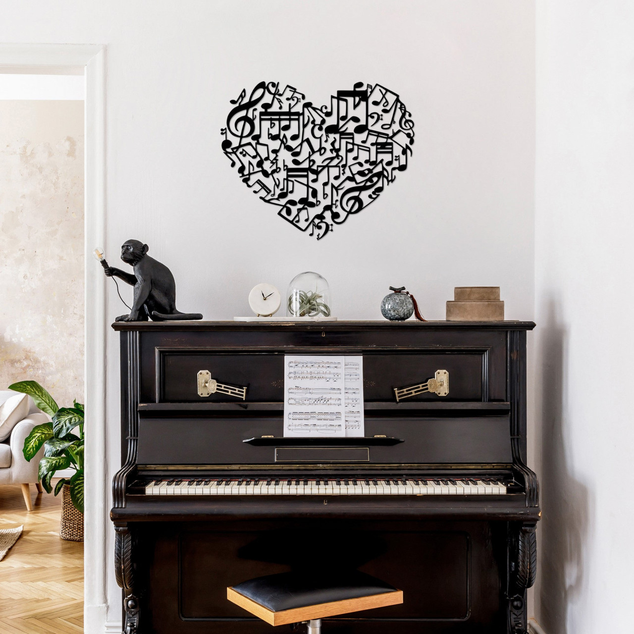 Poze Accesoriu decorativ de perete metalic Musical love - 507