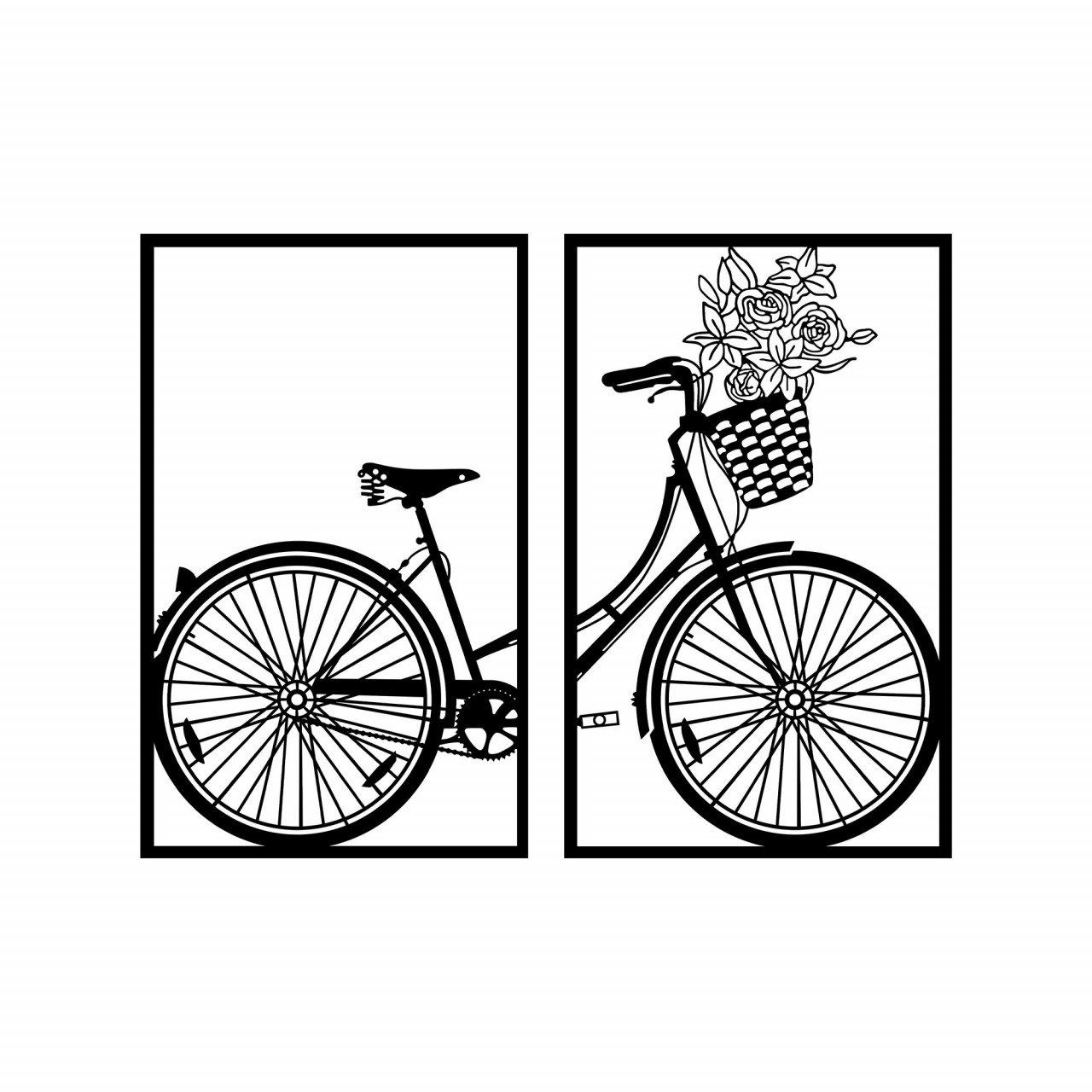 Poze Accesoriu decorativ de perete metalic Nostalgic bike - 271