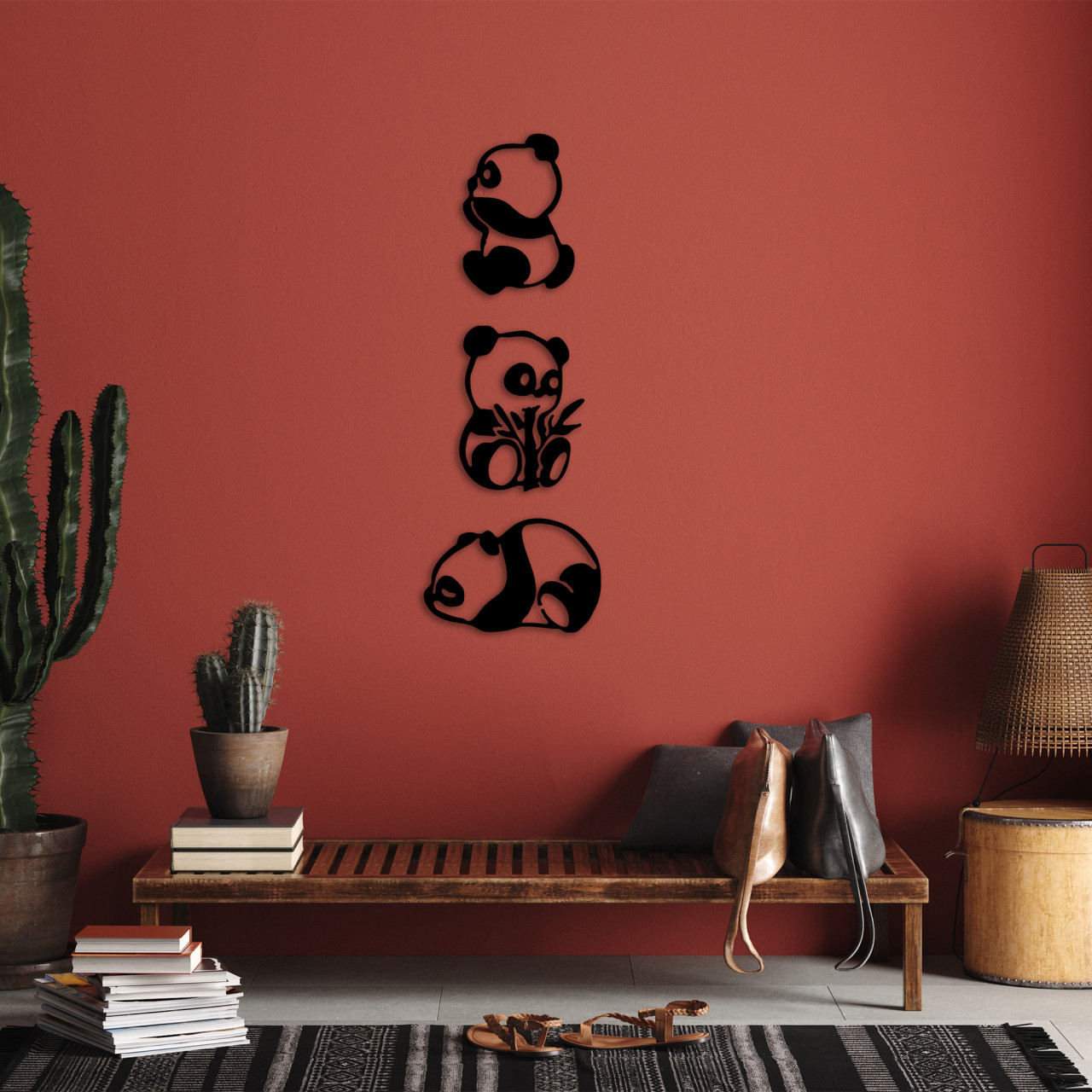 Poze Accesoriu decorativ de perete metalic Pandas - 298