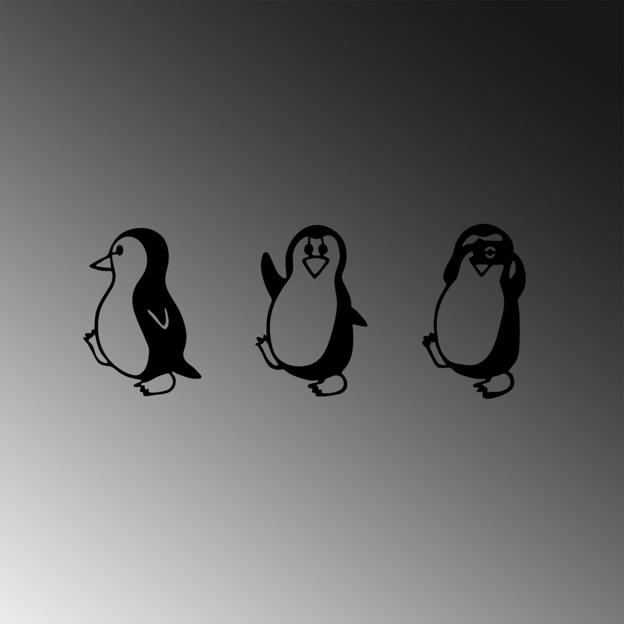 Poze Accesoriu decorativ de perete metalic Penguins - 297