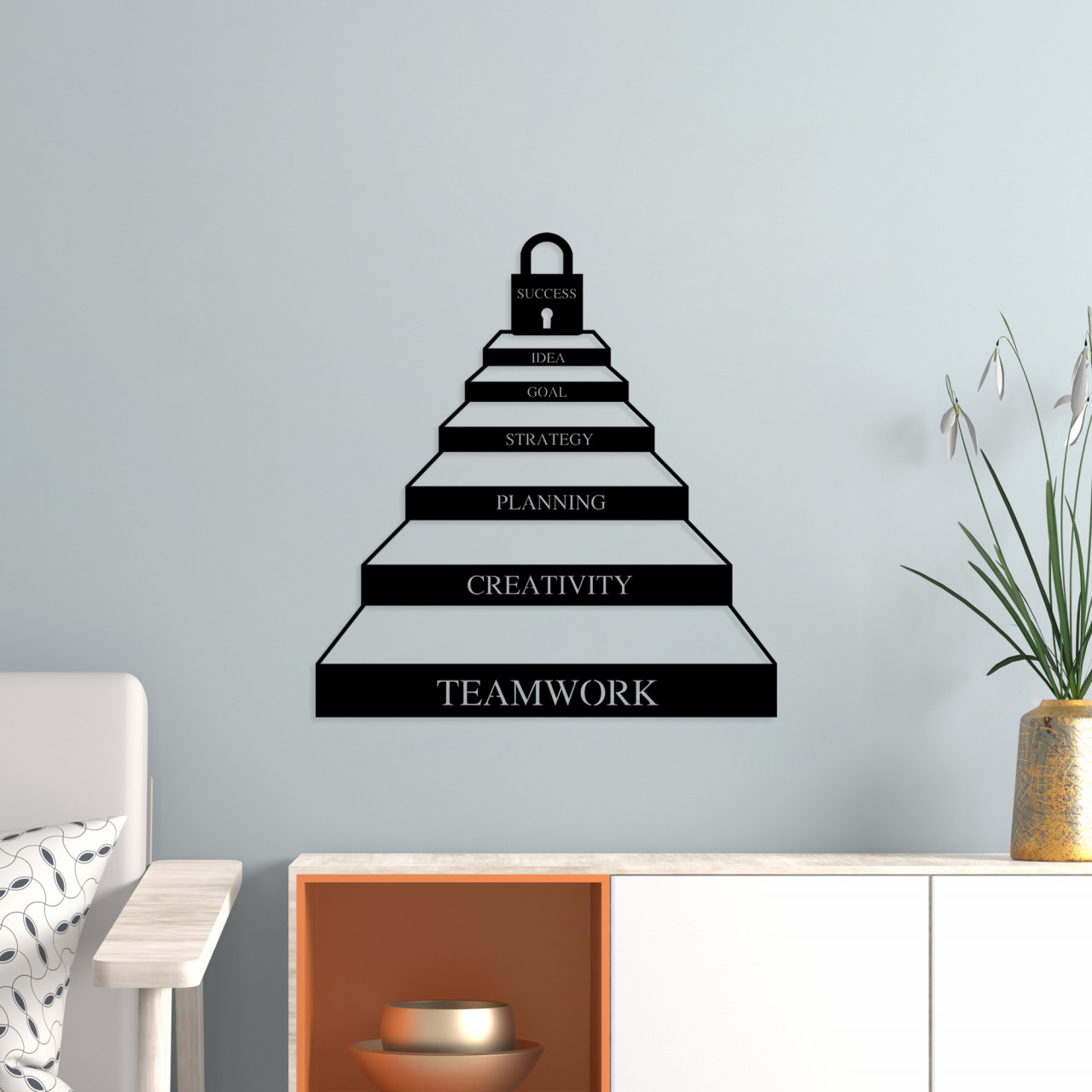Poze Accesoriu decorativ de perete metalic Success steps