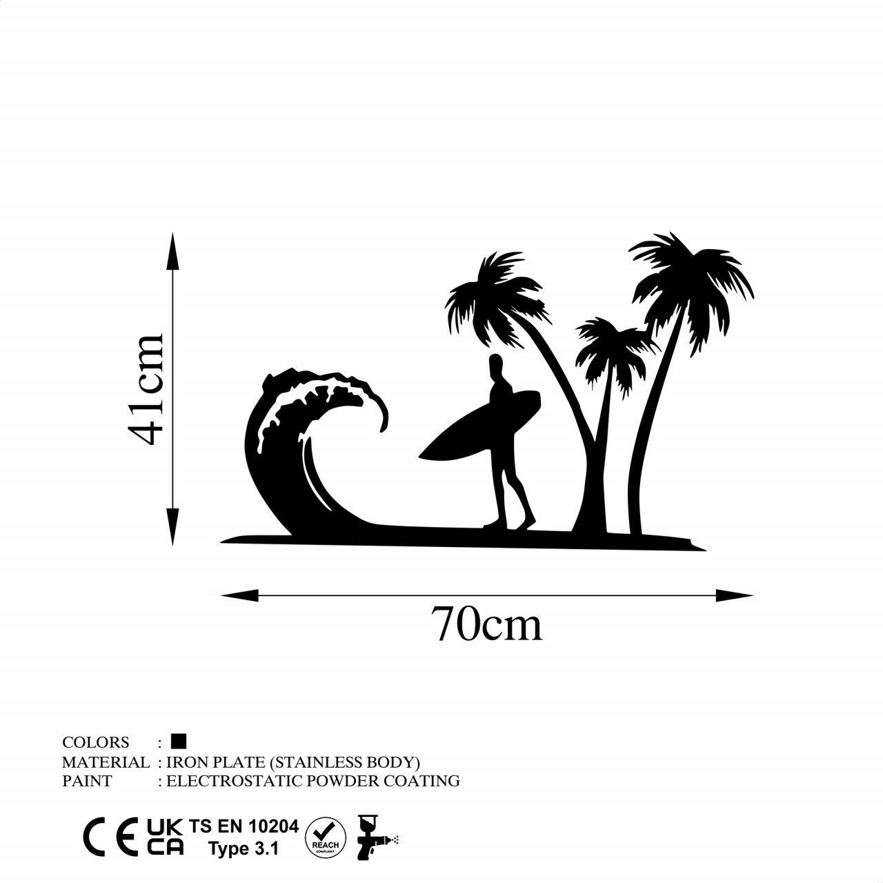 Poze Accesoriu decorativ de perete metalic Surfer