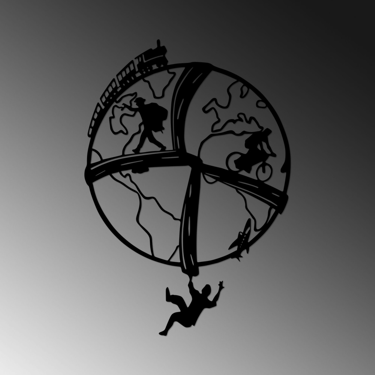 Poze Accesoriu decorativ de perete metalic Travel The World - 526