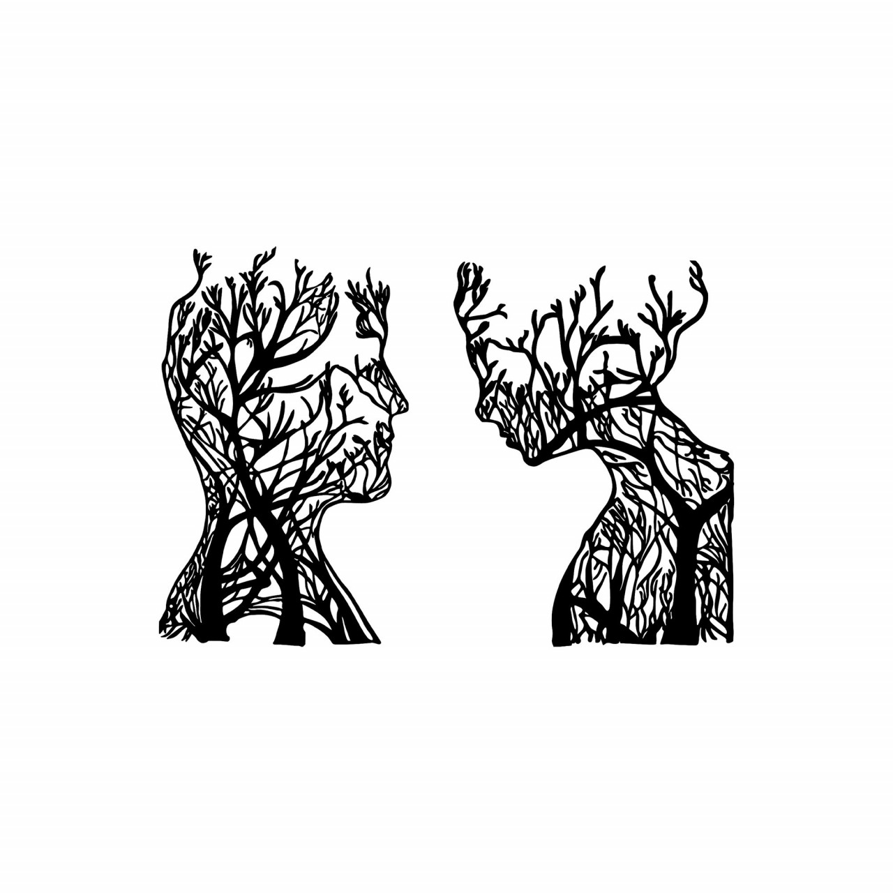 Poze Accesoriu decorativ de perete metalic Tree Man And Woman - 325