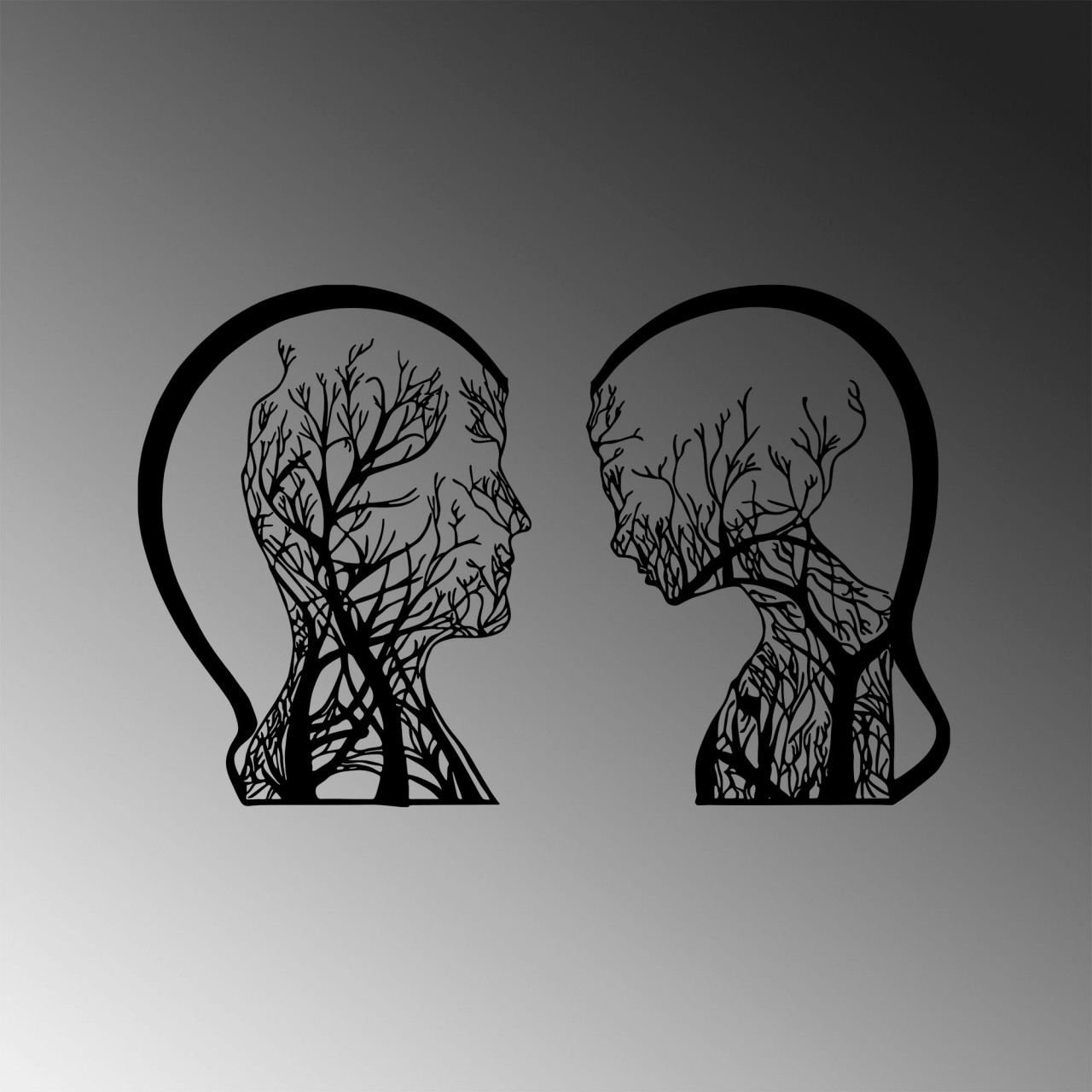 Poze Accesoriu decorativ de perete metalic Tree man and woman - 327