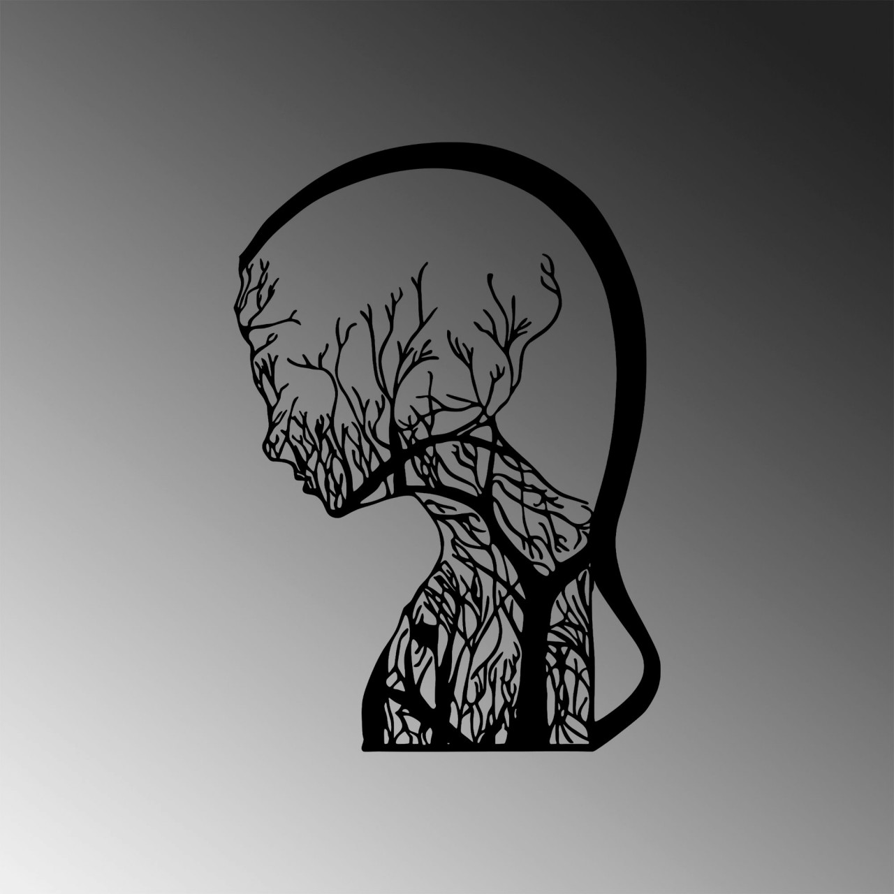 Poze Accesoriu decorativ de perete metalic Tree Woman - 323