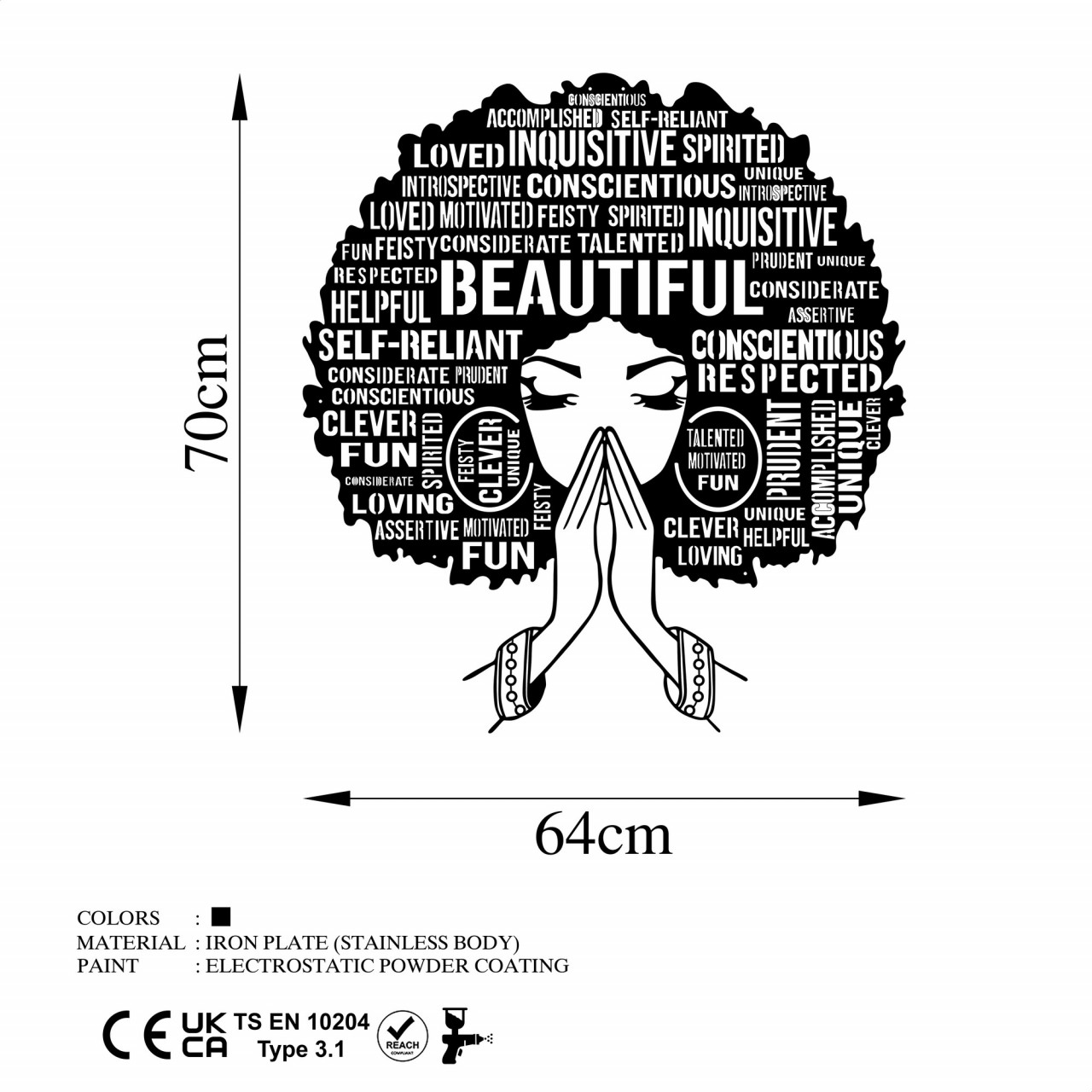 Poze Accesoriu decorativ de perete metalic Woman 2