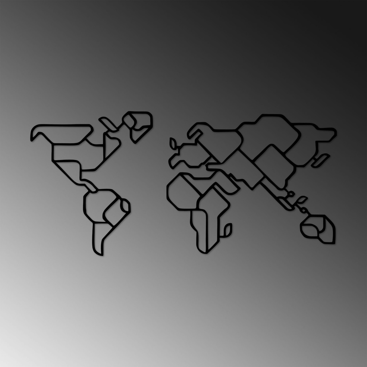 Poze Accesoriu decorativ de perete metalic World Map 6