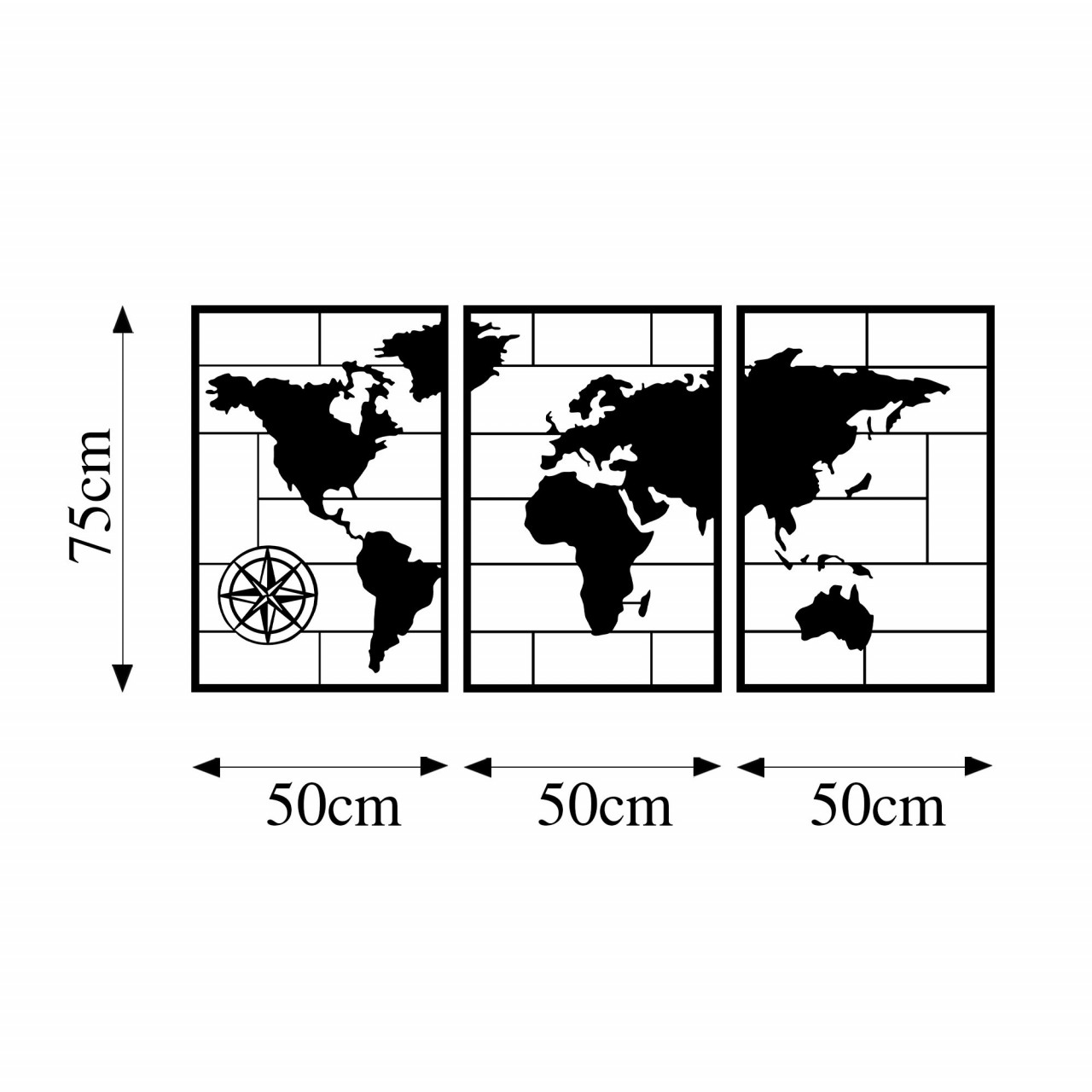 Poze Accesoriu decorativ de perete metalic World map
