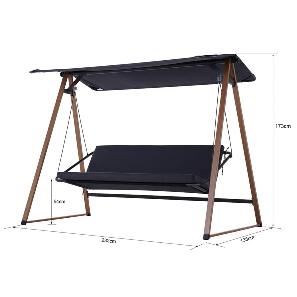 Poze Balansoar de terasa Herning gri/maro L232 cm