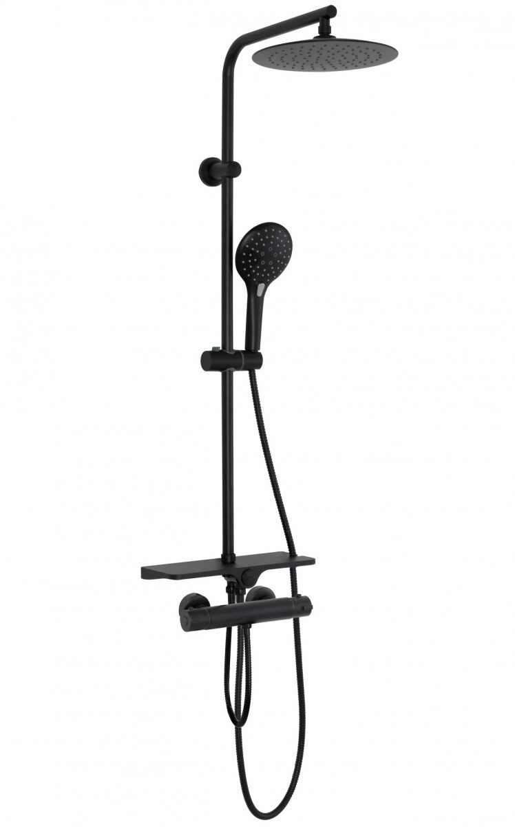 Poze Baterie pentru dus Mike negru mat - H 98,5 cm
