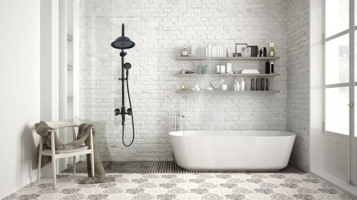 Poze Baterie pentru dus Vintage negru mat reglabila - H 137 cm