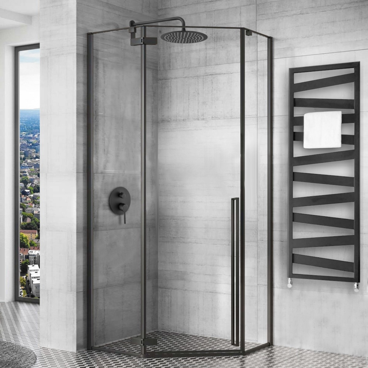 Poze Cabina dus Diamond negru - 80x80 cm
