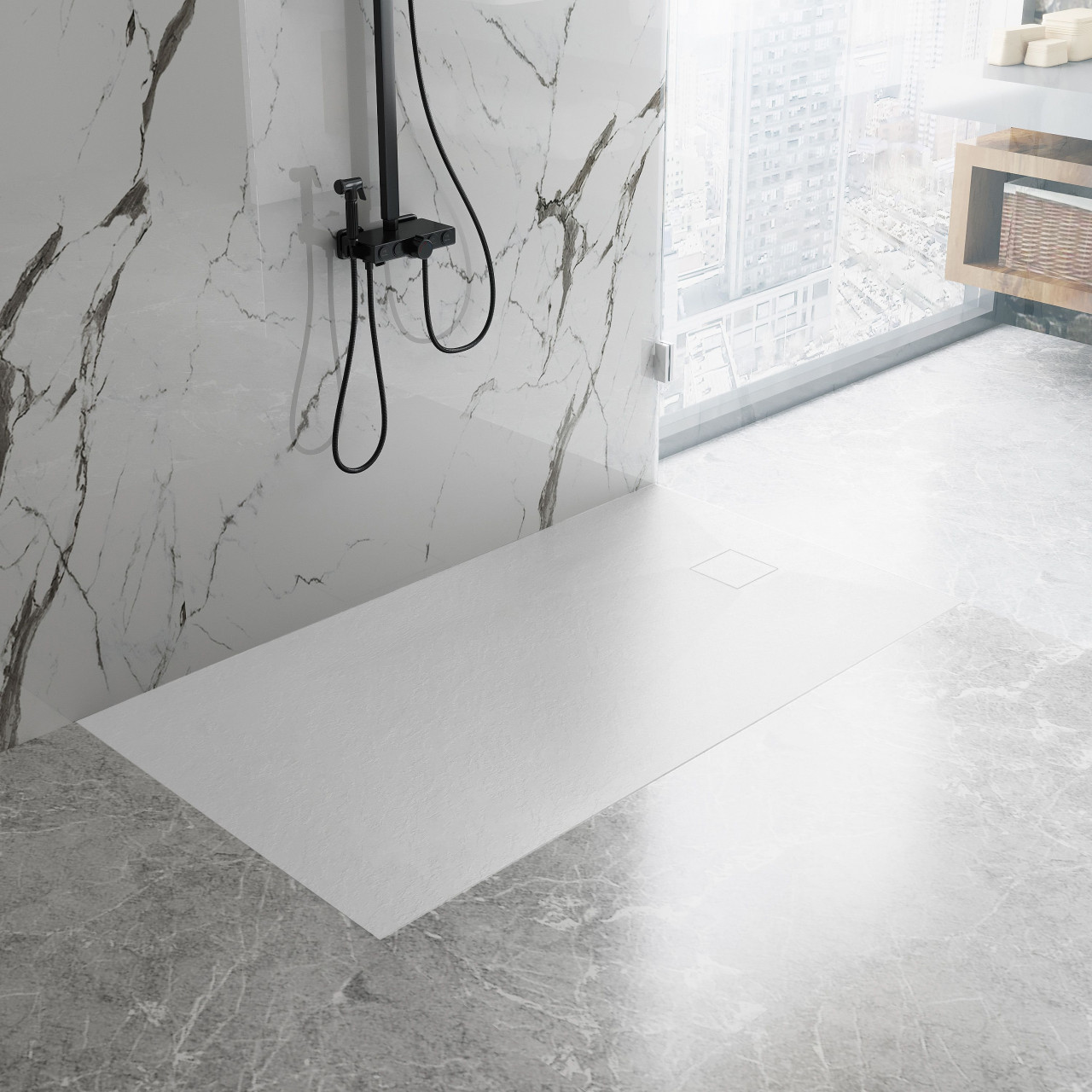 Poze Cadita pentru dus Magnum alba 120x90