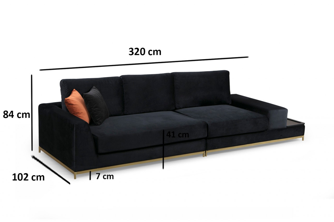 Poze Canapea 4 locuri Line neagra