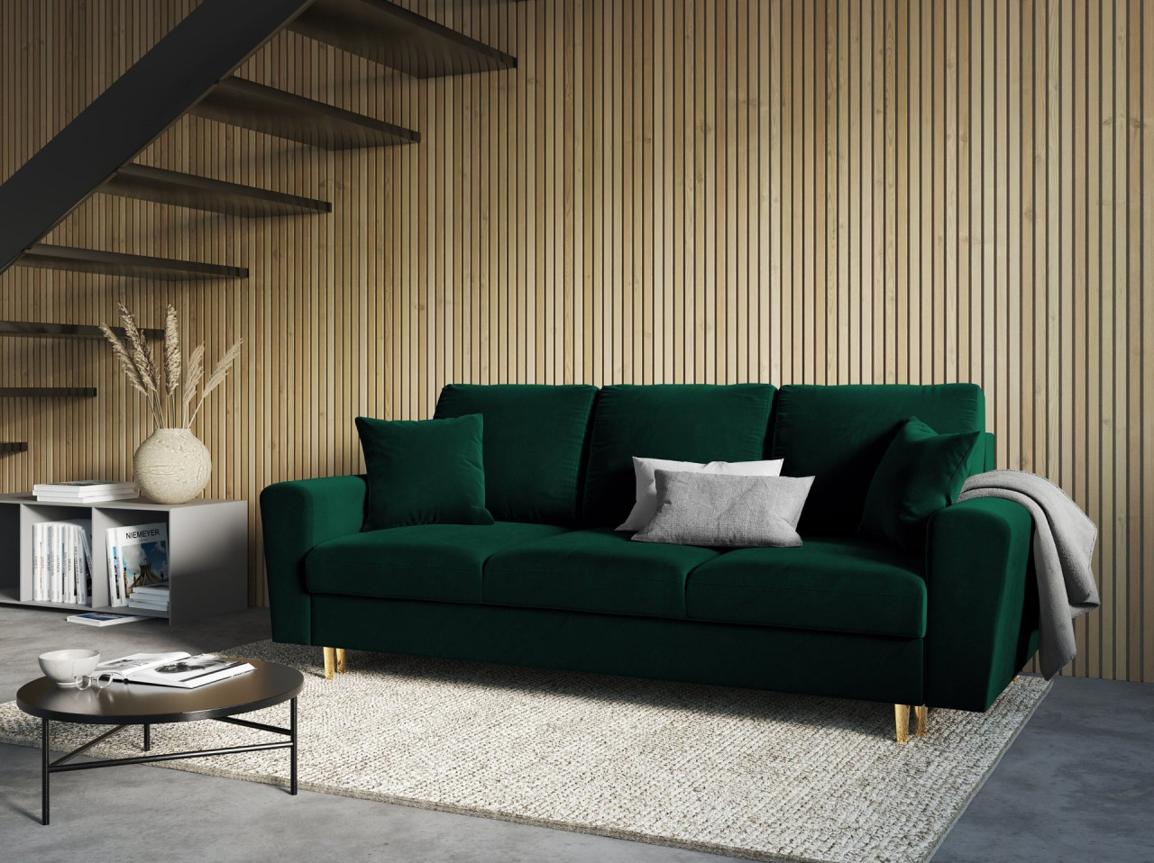 Poze Canapea extensibila 3 locuri Moghan catifea L235 cm