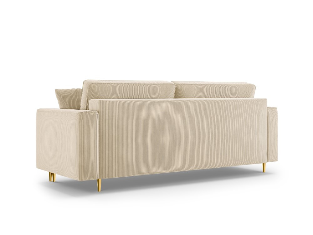 Poze Canapea Fano 3 locuri velvet/picioare gold – L233 x l102 x h89 cm