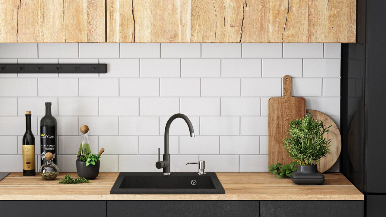 Poze Chiuveta bucatarie Granit West XL black dots