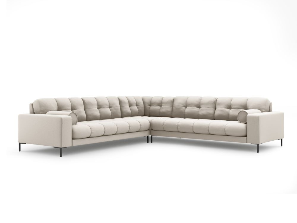 Poze Coltar 6 locuri Bali tapitat/picioare negre – L256 x l256 x h75