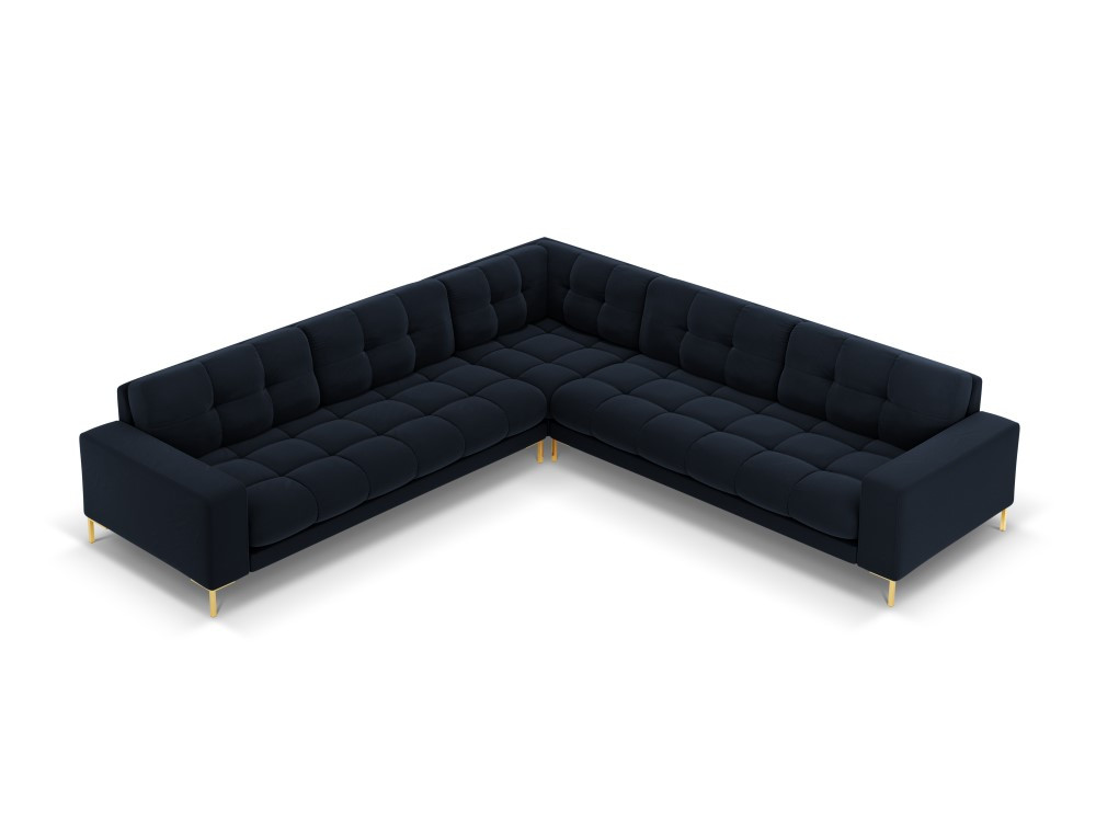 Poze Coltar 6 locuri Bali velvet/picioare gold – L256 x l256 x h75