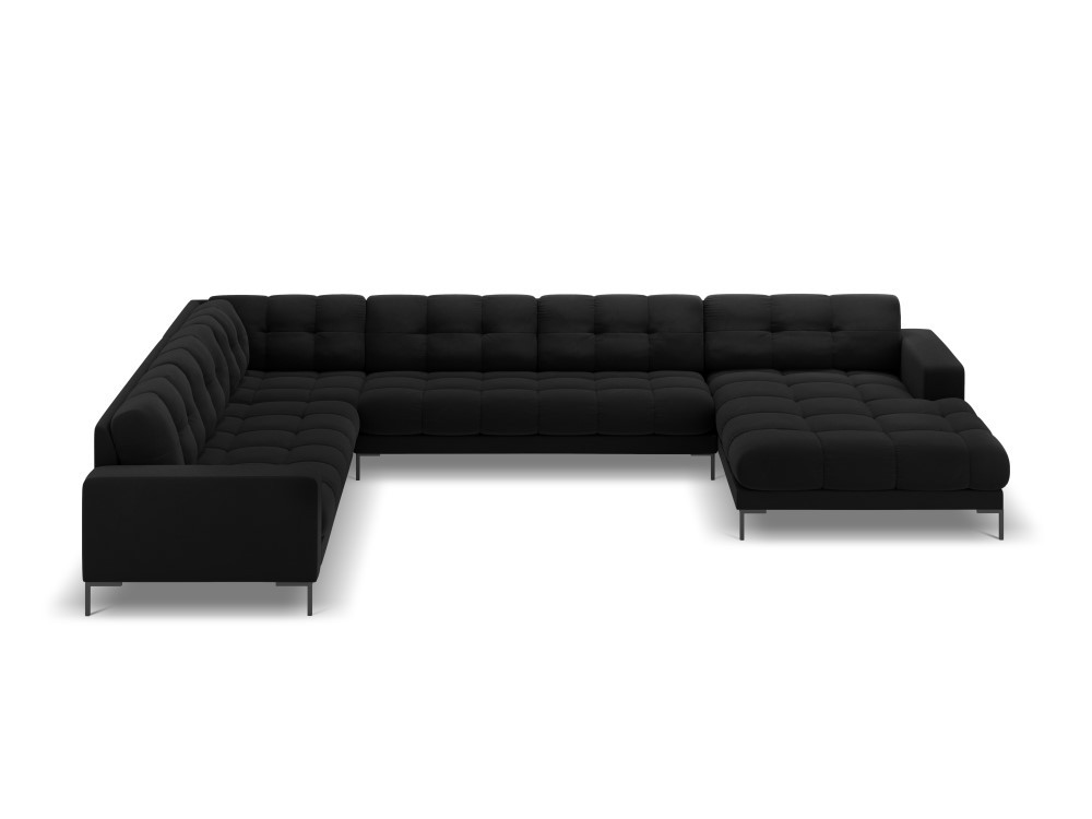 Poze Coltar 7 locuri Bali U velvet/picioare negre – L327 x l256 x h75