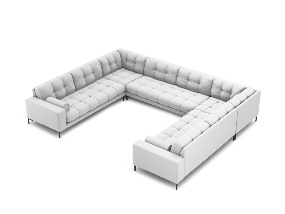 Poze Coltar 9 locuri Bali tapitat/picioare negre – L327 x l256 x h75