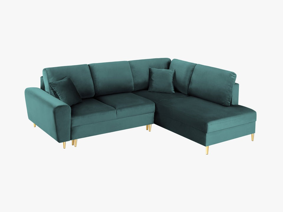 Poze Coltar extensibil 5 locuri Moghan catifea L243 cm