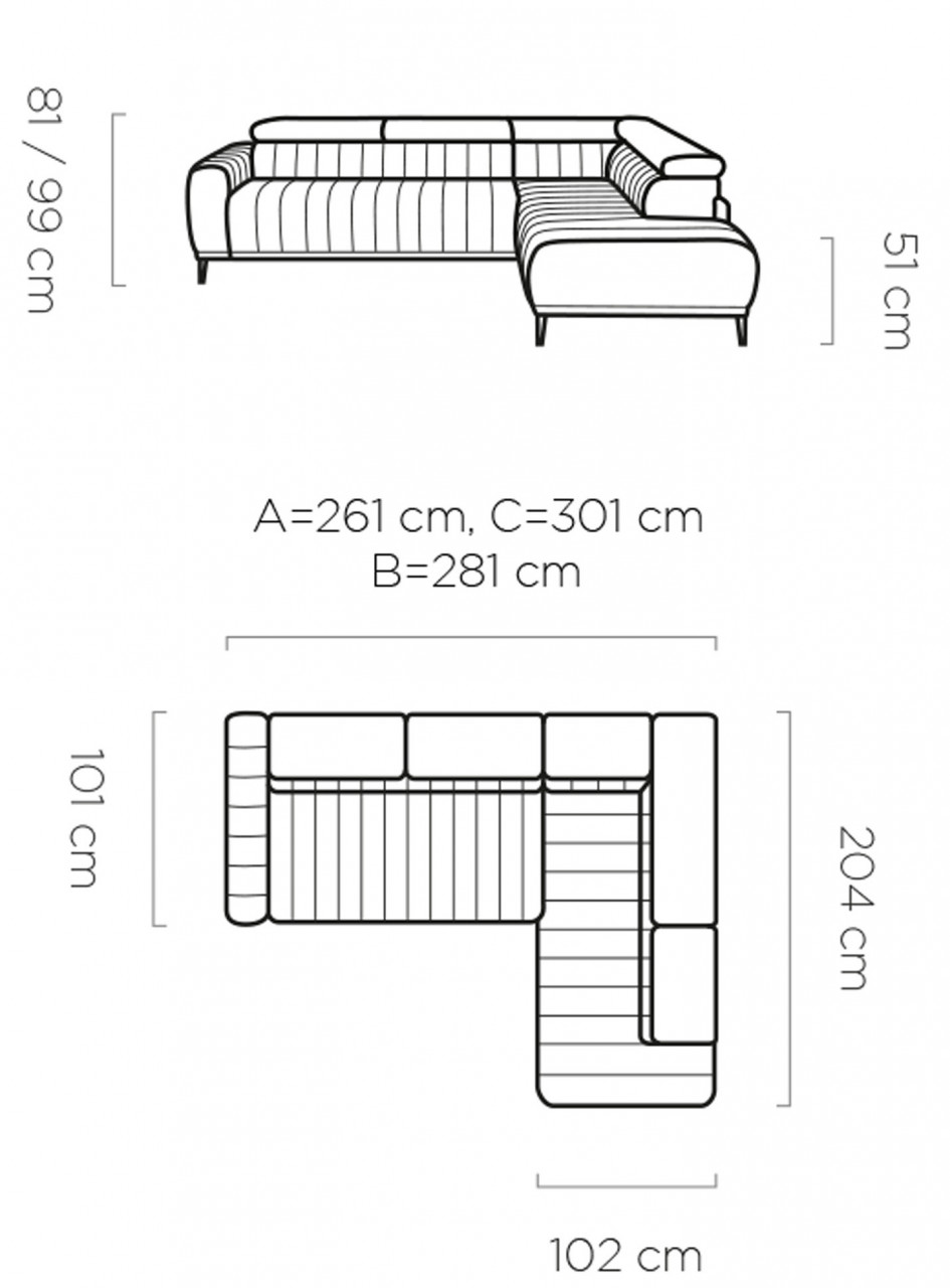 Poze Coltar extensibil Gandi - 120 cm