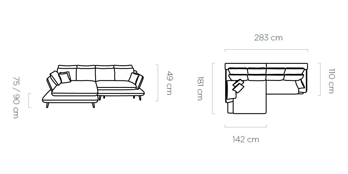 Poze Coltar extensibil Monte – L283 x l181 x h90 cm