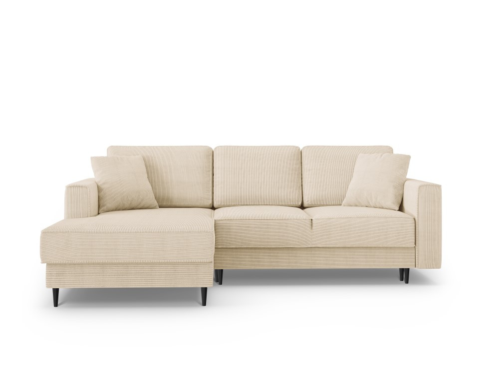 Poze Coltar Fano 4 locuri velvet/picioare negre – L242 x l174 x h89 cm