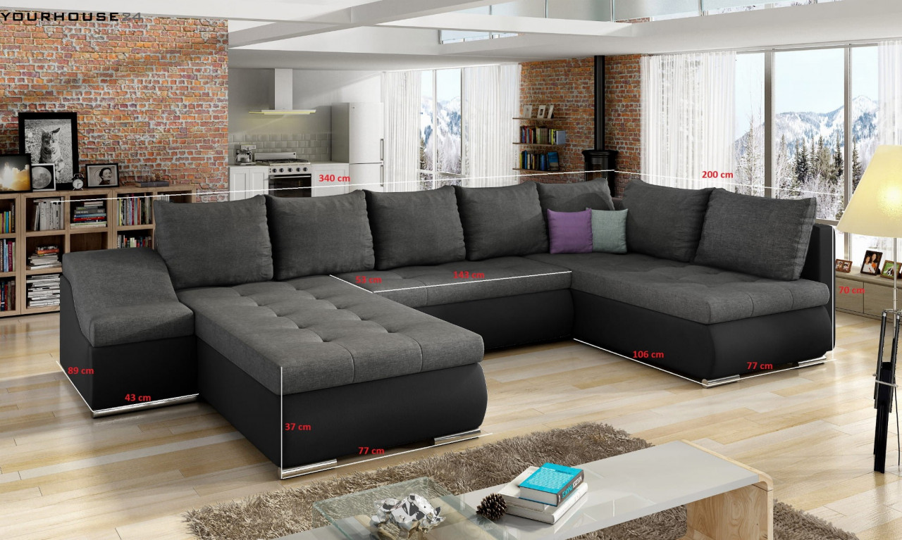 Poze Coltar living extensibil Giovanni – L340 x l200 x h88 cm