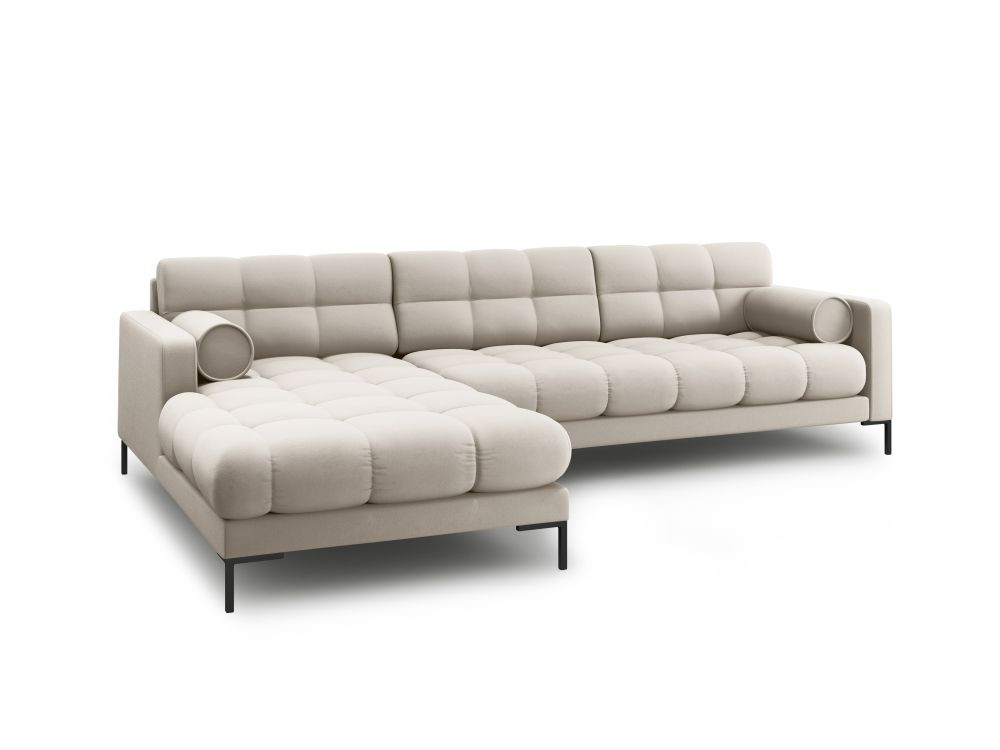 Poze Coltar tapitat Bali 5 locuri stofa/picioare negre – L293 x l185 x h75