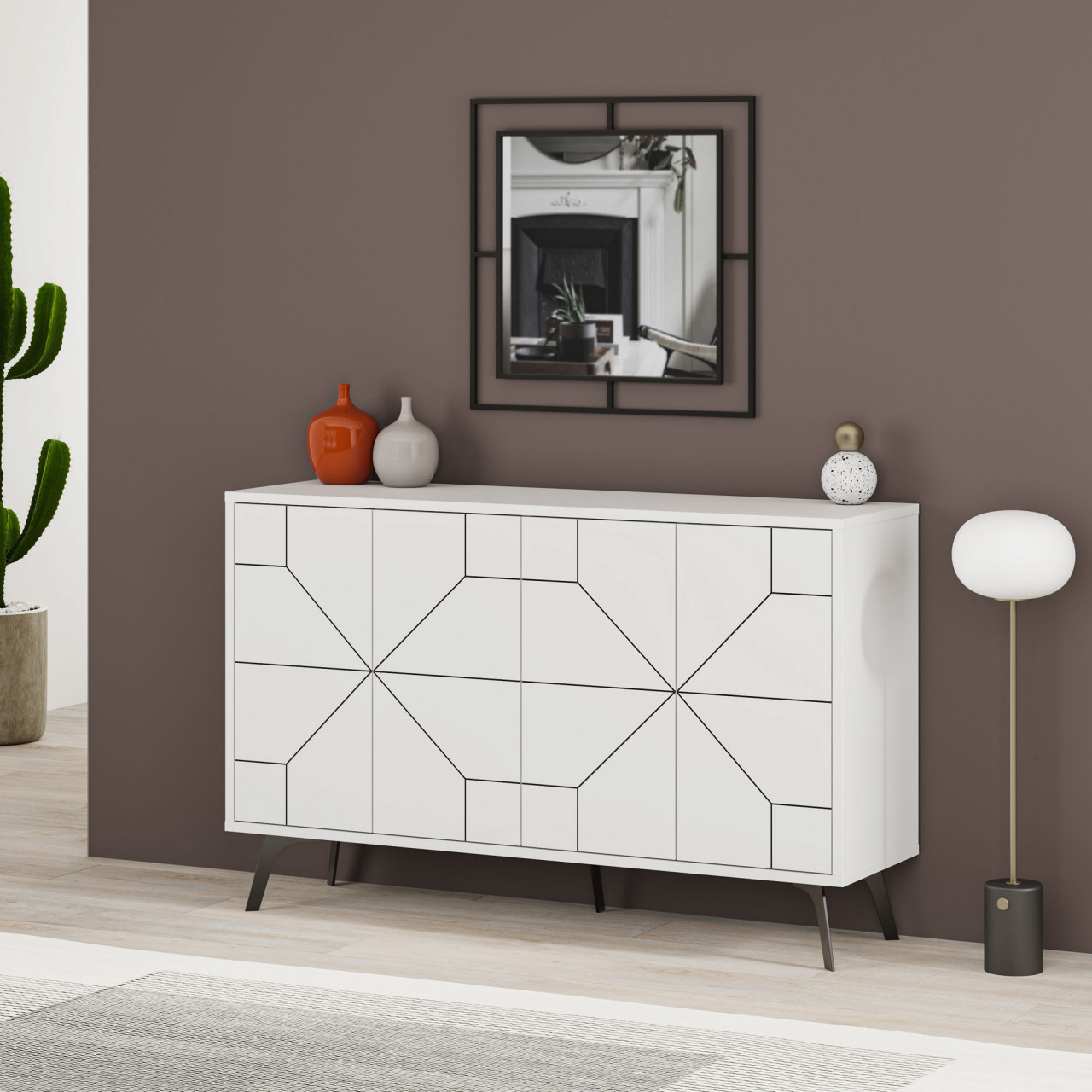 Poze Consola Dune alba MDF L123 cm - H62, 4 cm