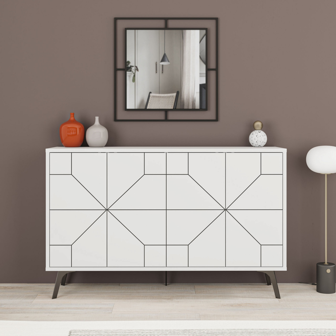 Poze Consola Dune alba MDF L123 cm - H62, 4 cm