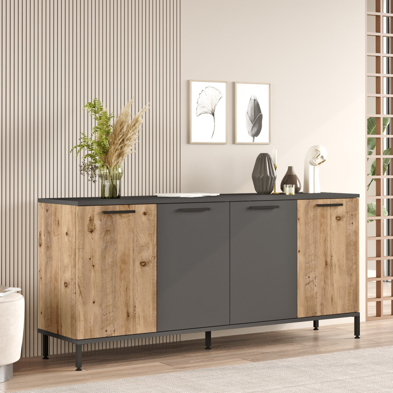 Poze Consola RL4-AA pin/antracit L160 cm - H71,8 cm