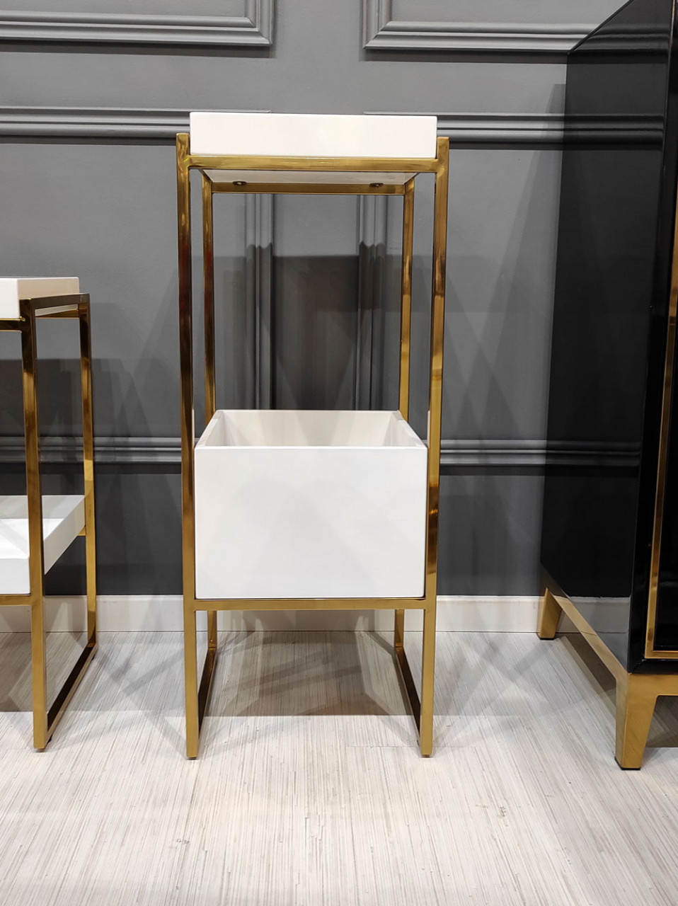 Poze Consola Rodez II alb/gold – H83 cm
