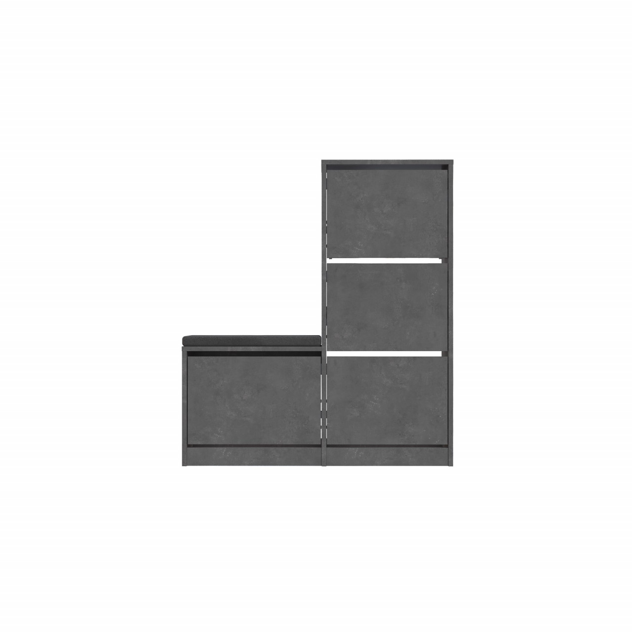 Poze Dulap de incaltaminte Dude gri L105 cm - H118,5 cm