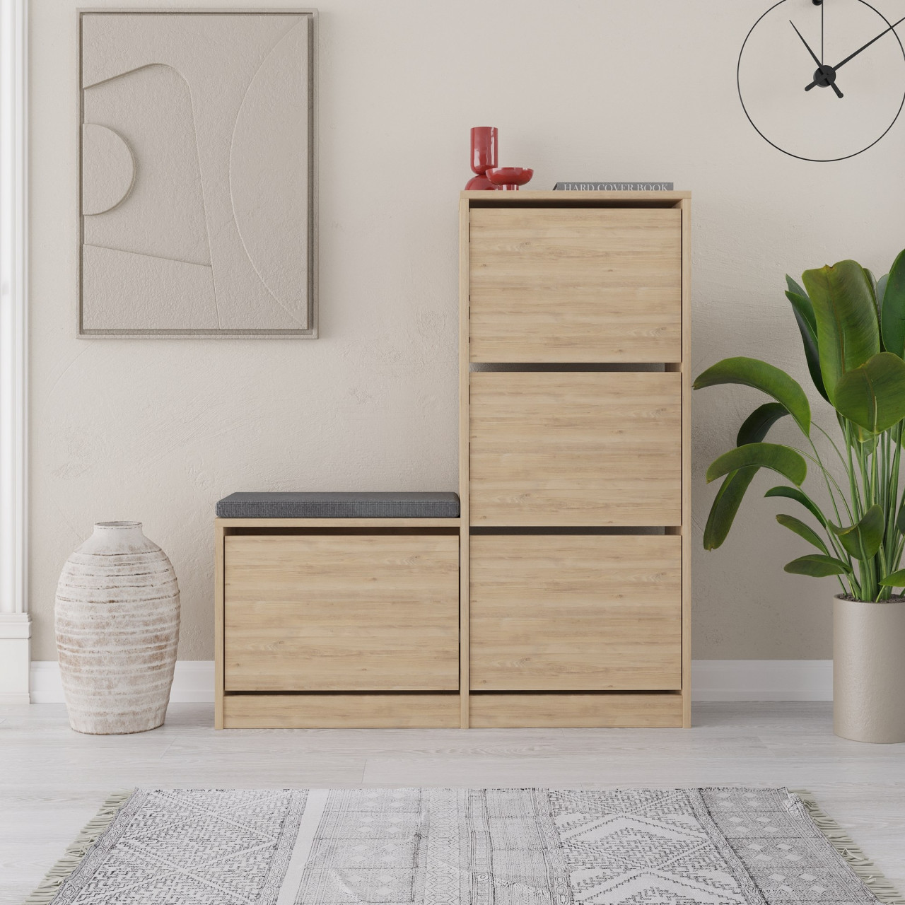 Poze Dulap de incaltaminte MDF Dude stejar L105 cm - H118,5 cm