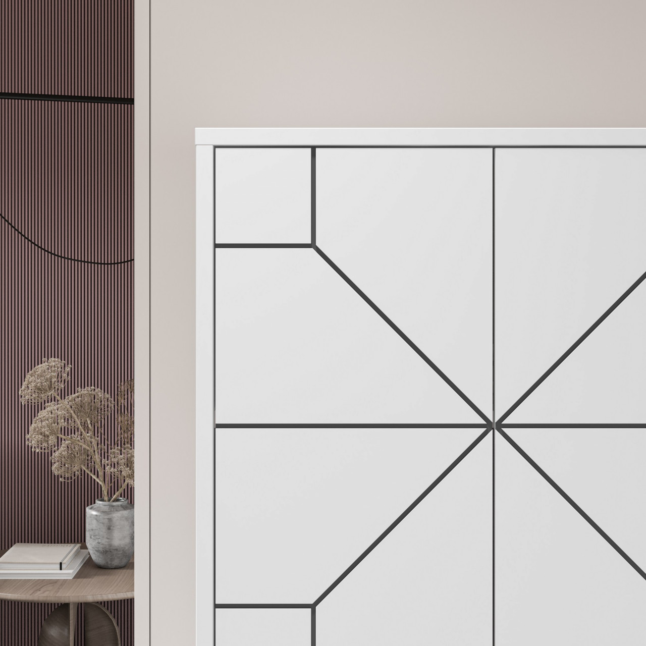 Poze Dulap MDF multifunctional Dune alb L62,6 cm - H136 cm
