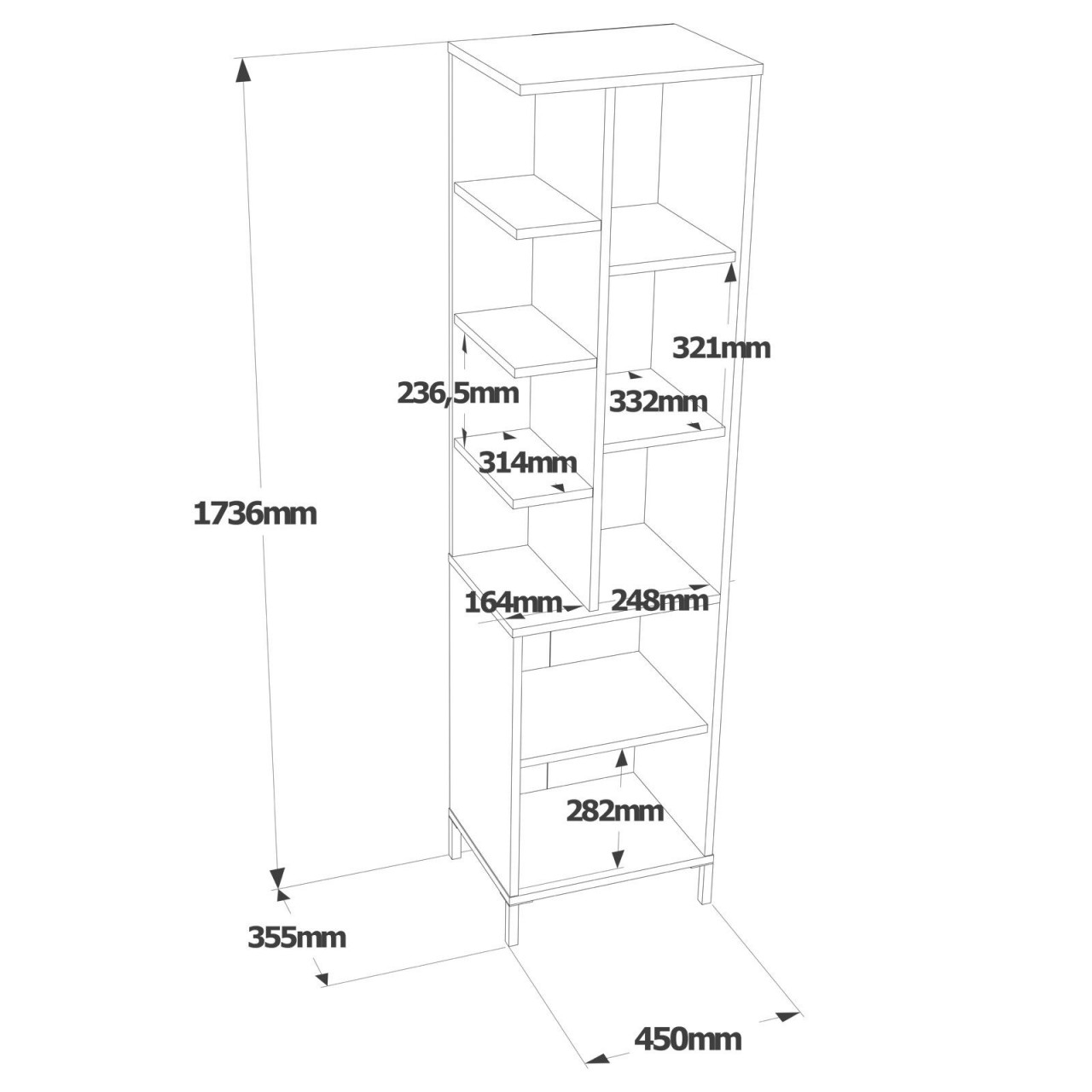 Poze Dulap MDF multifunctional VI1-WK L45 cm - H173,6 cm