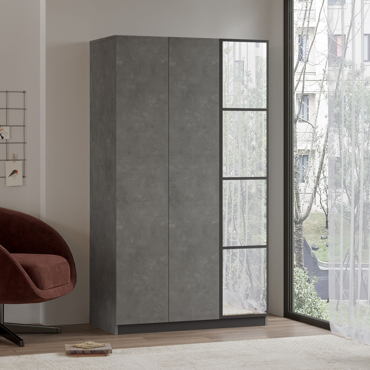Poze Dulap MDF pentru haine HM1 - RG L103,8 cm - H183,8 cm