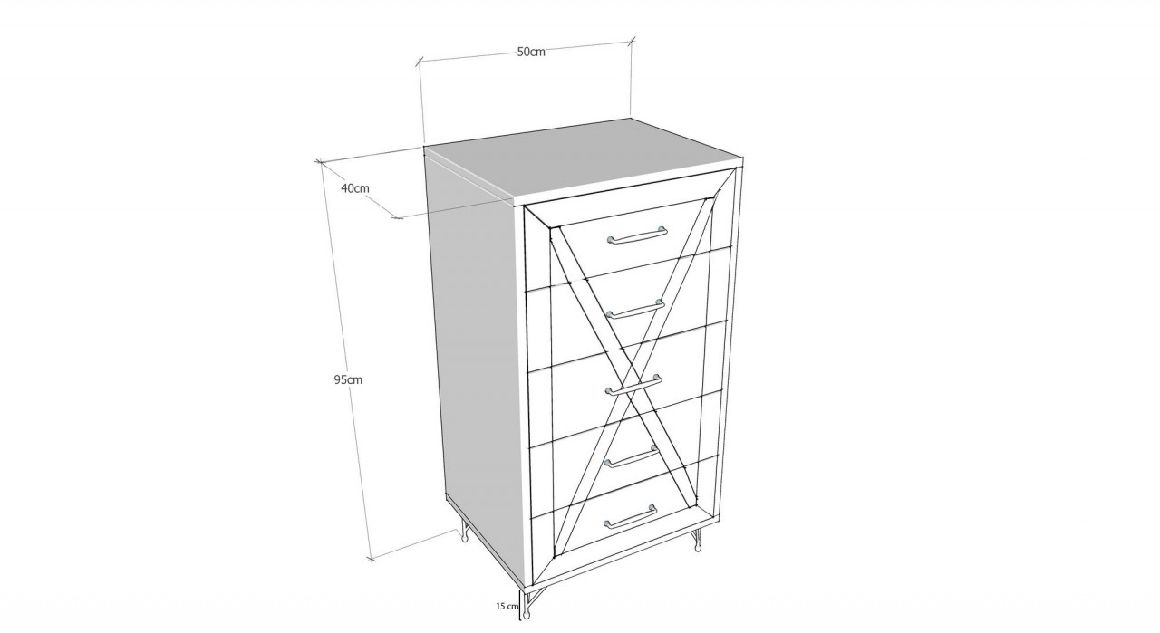 Poze Dulap MDF Planet antracit/stejar L 50 cm - H95 cm